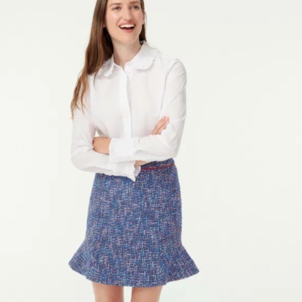J. Crew Fluted skirt in Autumn Tweed, Fabric Made in Italy